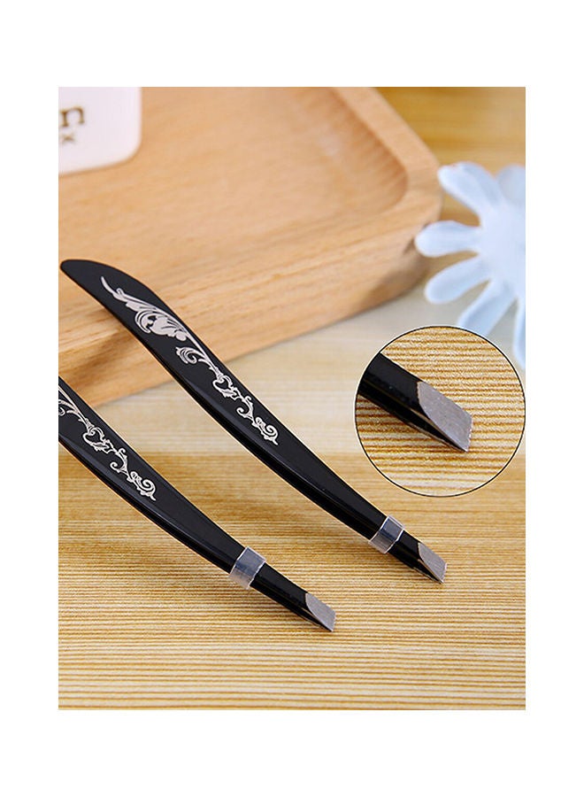 NIBEMINENT Eyebrows Tweezers Professional Stainless Steel Makeup Tools Black - Image 3