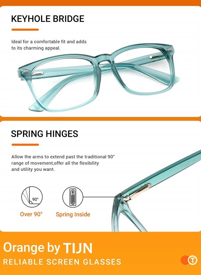 TIJN Blue Light Blocking Glasses for Women Men Clear Frame Square Nerd Eyeglasses Anti Blue Ray Computer Screen Glasses - Image 5