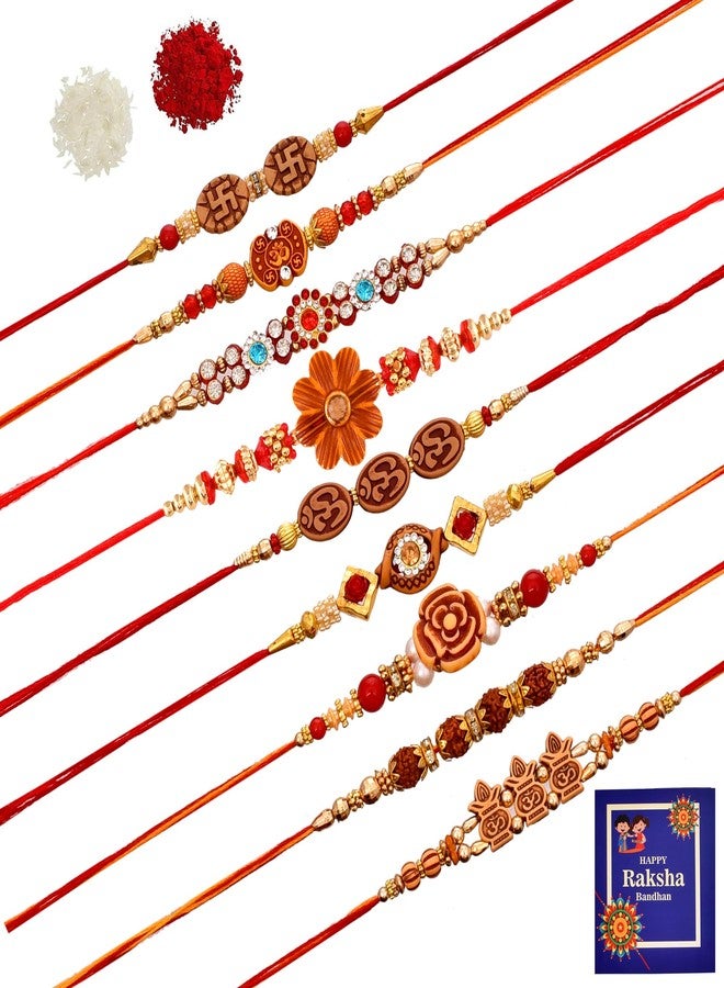Pride Store Rakhi, Rakhi for brother Pack of 9 Rakhi, 1 TilaK Pack, 1 Greeting Card - Image 1