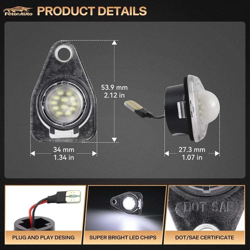 FetonAuto LED License Plate Light for Ford and Lincoln Vehicles - Image 3