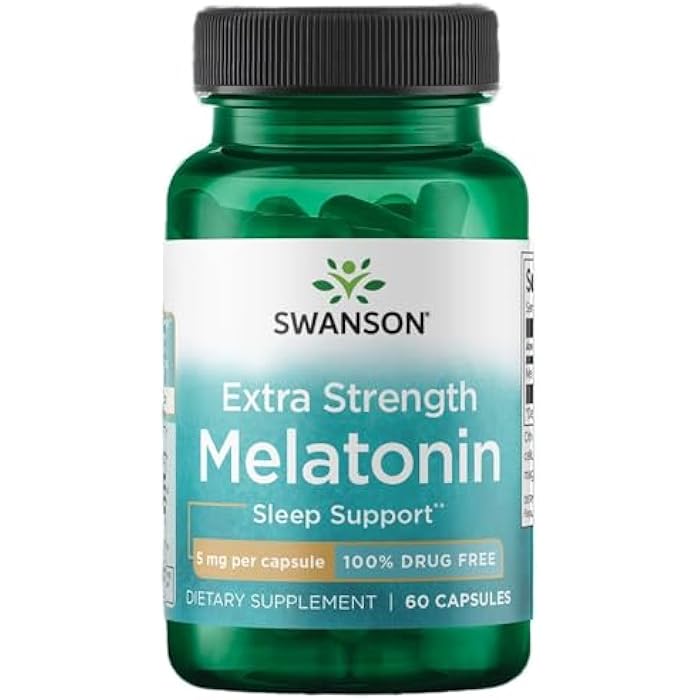 Swanson Extra Strength Melatonin 5mg 60 Capsules - Image 1
