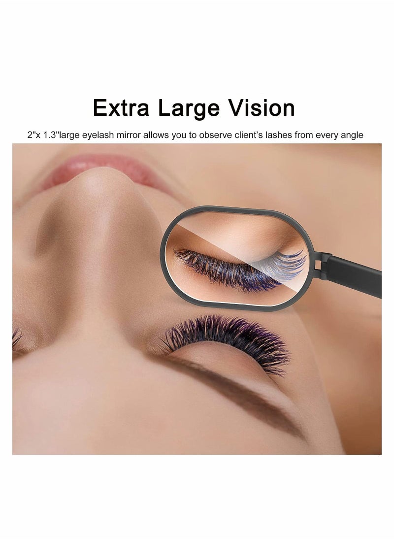 Y&D 2Pack Large Lash Mirror Eyelash Looking Glass 270° Free Rotation Lightweight Folding Makeup Adjustable Comestic Inspection for Extension Supplies  - Image 3