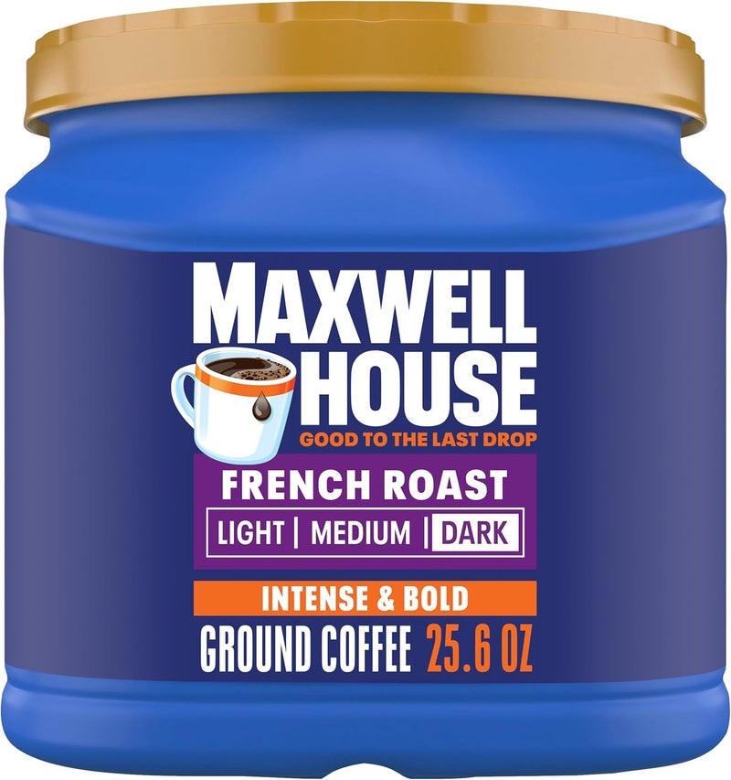 Maxwell House French Roast Ground Coffee - 25.6 oz Canister - Image 1