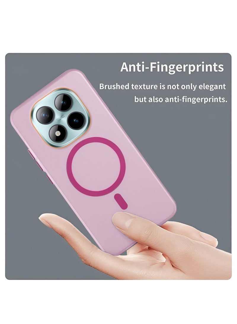 Wtech Xiaomi Redmi Note 15 Pro 5G 2025 Hybrid Translucent Magsafe with Magnetic Charging Raised Camera Lips Elegant Look Case Cover (MCMPMN) - Baby Pink - Image 4