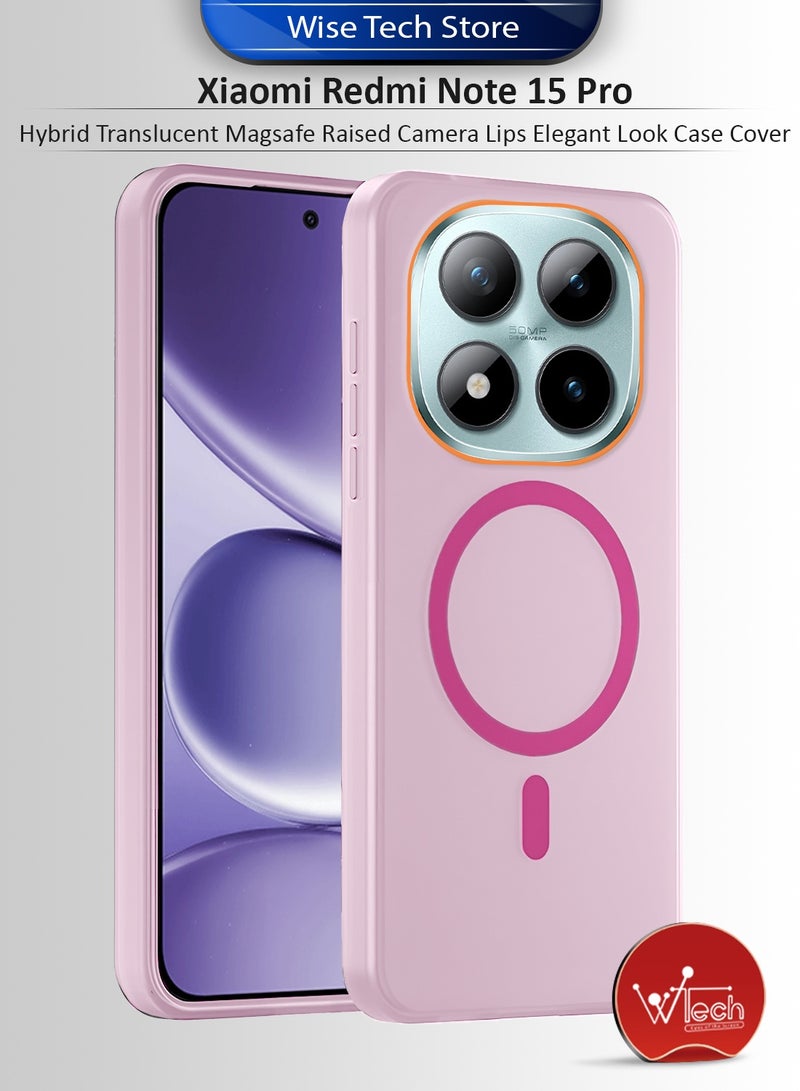 Wtech Xiaomi Redmi Note 15 Pro 5G 2025 Hybrid Translucent Magsafe with Magnetic Charging Raised Camera Lips Elegant Look Case Cover (MCMPMN) - Baby Pink - Image 1