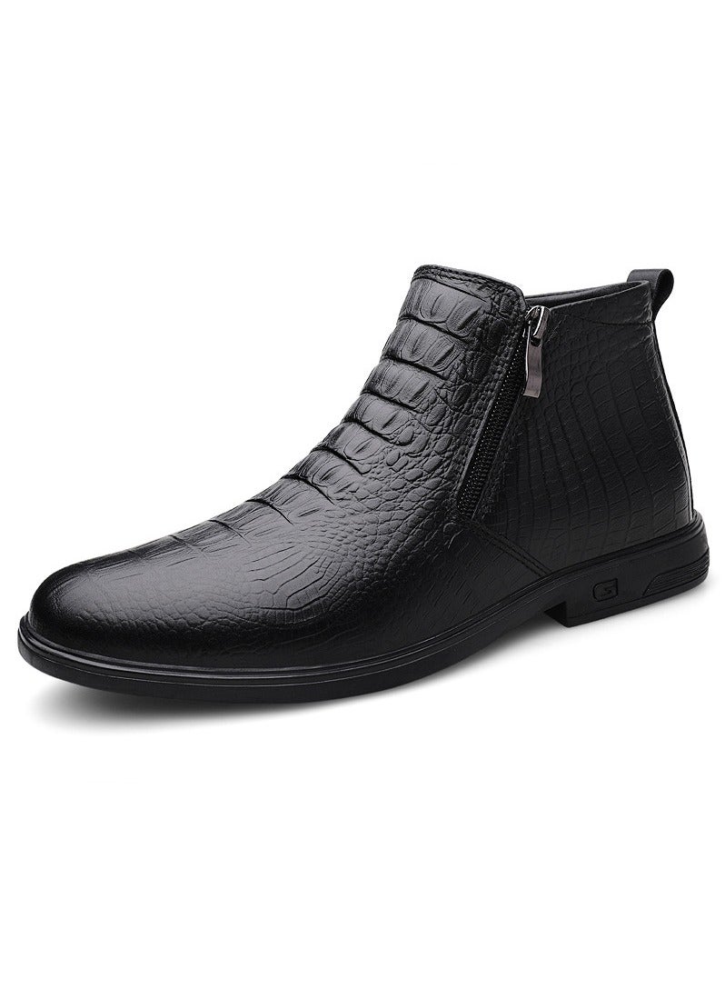 KUYING New Men's Casual Leather Boots - Image 1