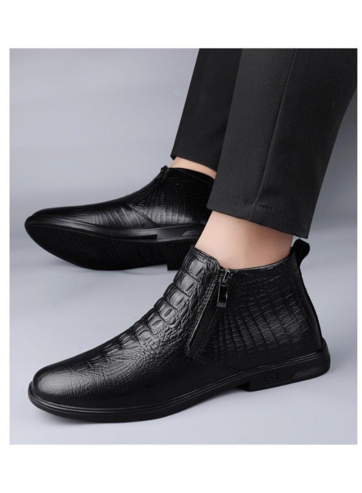 KUYING New Men's Casual Leather Boots - Image 4