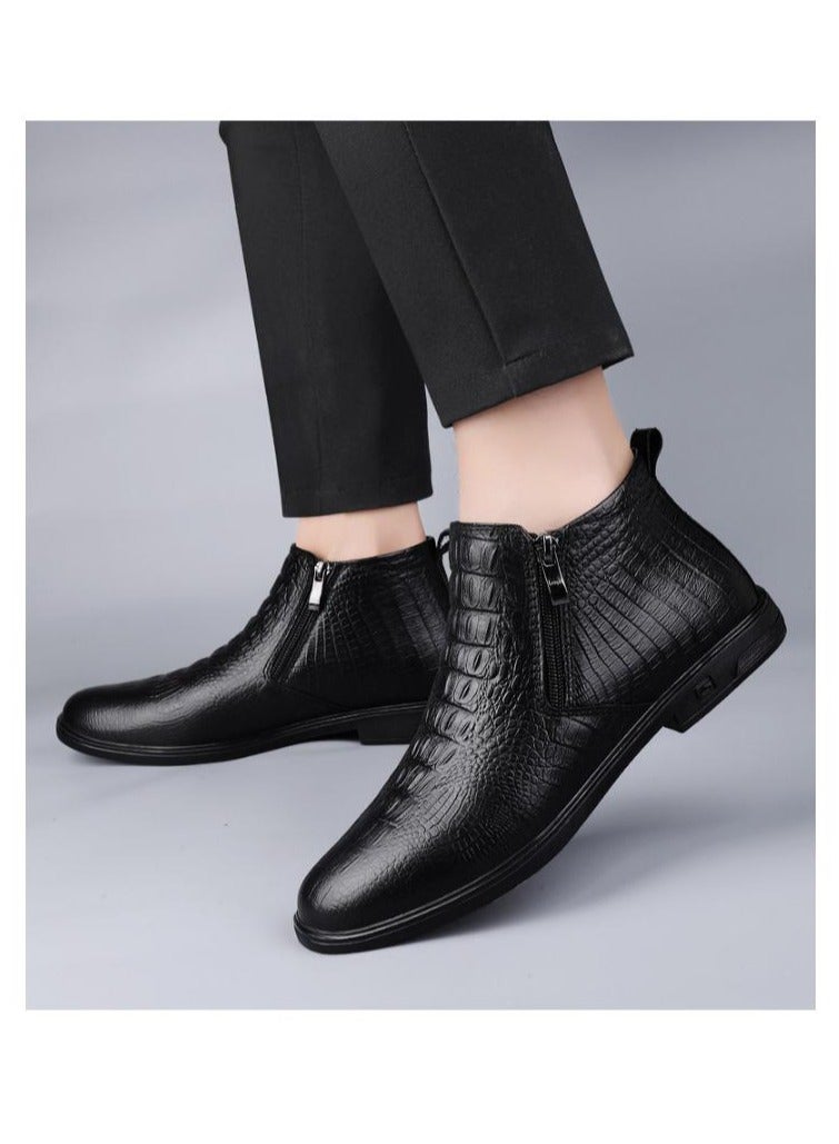 KUYING New Men's Casual Leather Boots - Image 3