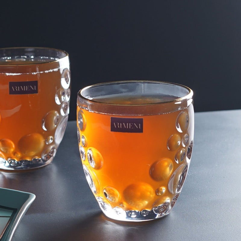 Artment Gold Rimmed BubbleSwirl Whiskey Glasses Set of 4 - Image 5