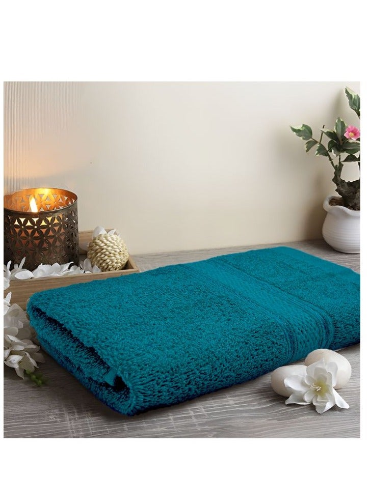 BYFT Daffodil (Turquoise Blue) Premium Kids Towel (60x110 Cm-Set of 1) 100% Cotton, Highly Absorbent and Quick dry, Hotel and Spa Quality Bath linen with Stripe Diamond Dobby-500 Gsm  - Image 1