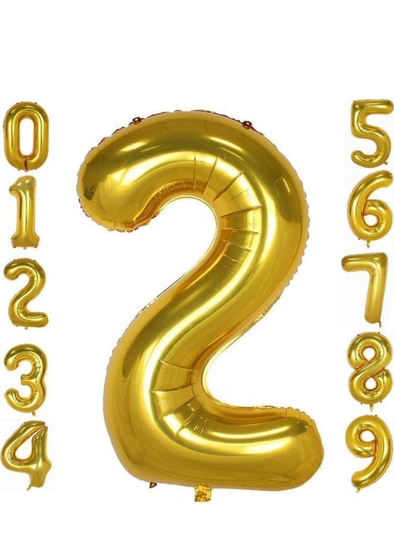 Brain Giggles 40 Inch Gold Number 2 Foil Balloon - Image 2