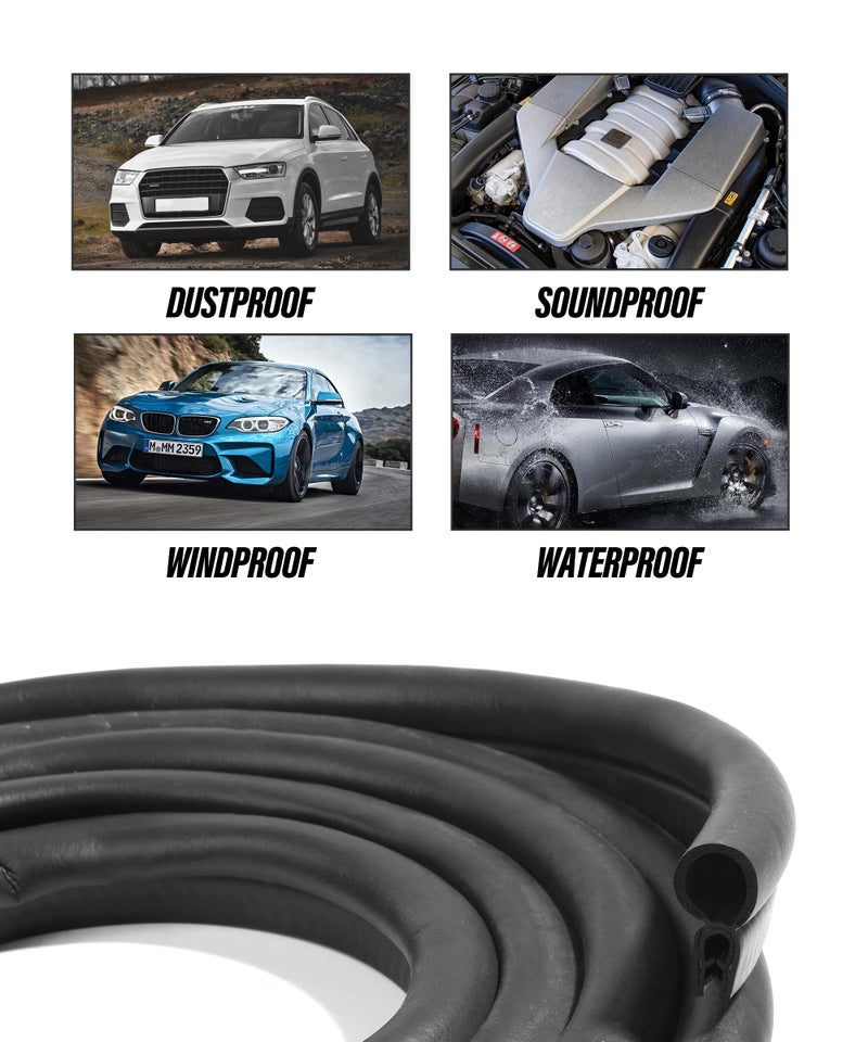 Reswish ESEWALAS 10Ft/20Ft Car Door Rubber Seal Strip with Top Bulb,Rubber Weather Seal,Automotive Weather Stripping Soundproofing Edge Guard Trim for Cars, Boats,RVs,Trucks and Home Applications (10 Feet) - Image 3