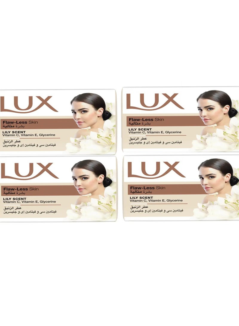 لوكس صابون برائحة الزنبق فيتامين ج وفيتامين هـ والجليسرين 4 قطع - 660 جرام - Image 1