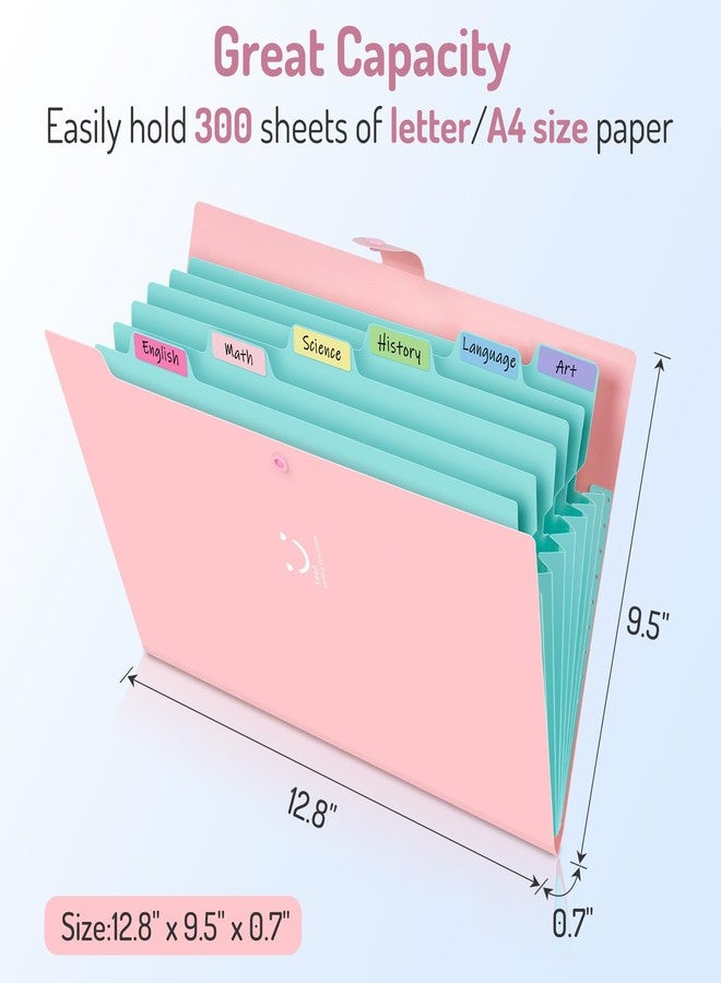 Forvencer Accordion File Organizer, Letter Size, 7 Pocket Expanding File Folder, Cute File Folder with Labels, Portable File Organizer for School Office Supplies, Folders for Documents, Purple - Image 4