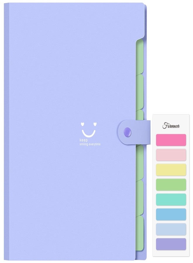 Forvencer Accordion File Organizer, Letter Size, 7 Pocket Expanding File Folder, Cute File Folder with Labels, Portable File Organizer for School Office Supplies, Folders for Documents, Purple - Image 1
