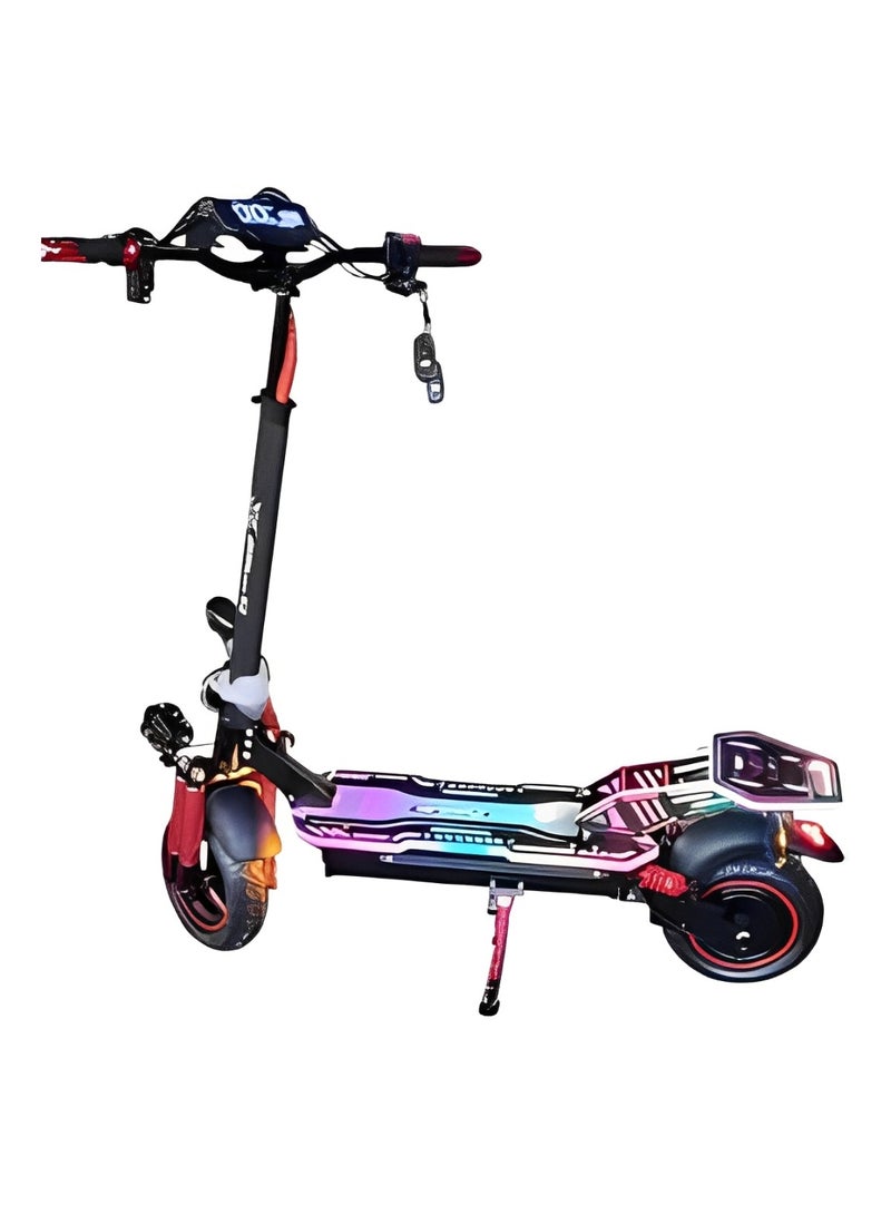 ROHAN WINGS S2 Plus Version 2024 Kick Scooter - 2000W Motor | Huge LED Meter & Multi-Color LED Skateboard | 48V 13Ah Battery | Adjustable & Foldable Design | Red Color | Perfect for Commuting & Outdoo - Image 1