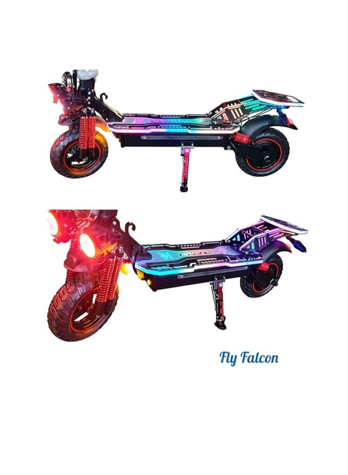 ROHAN WINGS S2 Plus Version 2024 Kick Scooter - 2000W Motor | Huge LED Meter & Multi-Color LED Skateboard | 48V 13Ah Battery | Adjustable & Foldable Design | Red Color | Perfect for Commuting & Outdoo - Image 2