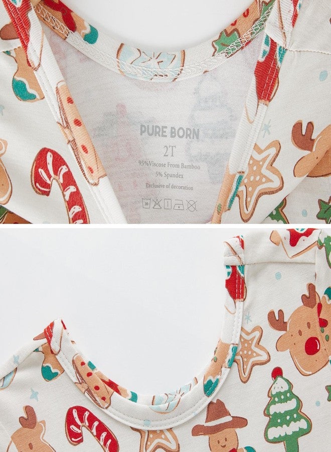 PureBorn فستان طويل الأكمام من فيسكوز البامبو للبنات الصغيرات من بيوربورن، ملابس للعب، فساتين دوارة، عيد ميلاد سعيد 12-24 شهرًا - Image 5