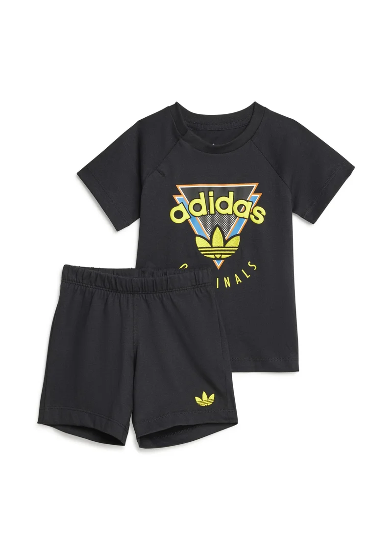 اديداس adidas SHORT TEE SET Black Originals Kids SUITS