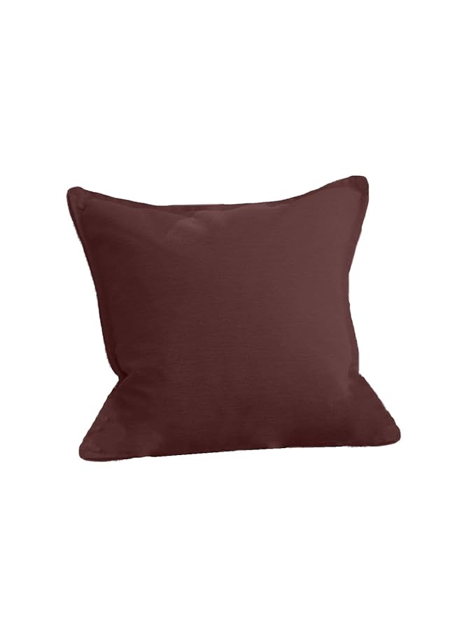 إيروريكس وسادة مربعة مزخرفة من الكتان بحشو من الألياف الدقيقة مقاس 30 × 30، أحمر نبيذي - Image 1