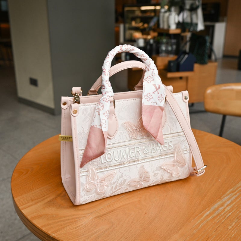 High-Grade Large Capacity Lace Embroidered Tote Bag Women'S Fashion Shoulder Crossbody Bag - Image 5