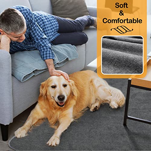 LOOBANI Washable Pee Pad for Dogs, 2 Packs Non-Slip Puppy Training Pads, Fast Absorbent Pet Whelping Pads, Puppy Playpen Mat for Incontinence, Housebreak, Crate , 36x72in, Gray - Image 3