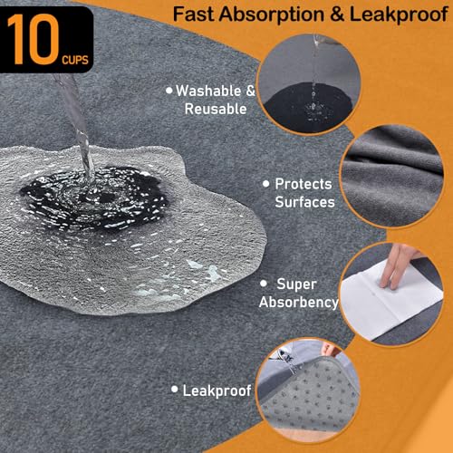 LOOBANI Washable Pee Pad for Dogs, 2 Packs Non-Slip Puppy Training Pads, Fast Absorbent Pet Whelping Pads, Puppy Playpen Mat for Incontinence, Housebreak, Crate , 36x72in, Gray - Image 2