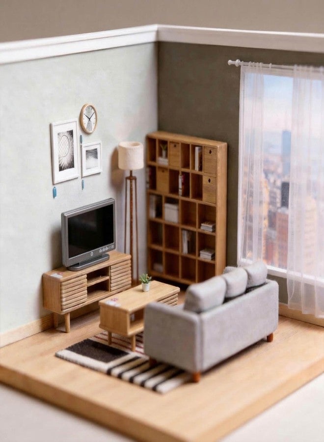 CHAMBERY 1:12 Scale Miniature TV with Remote Dollhouse Accessories Decoration - Image 4