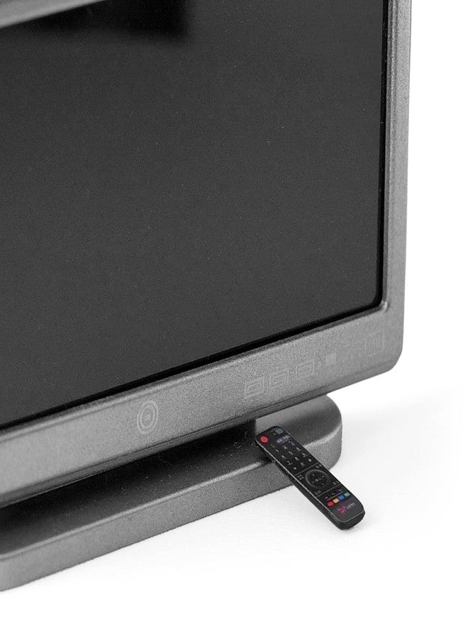 CHAMBERY 1:12 Scale Miniature TV with Remote Dollhouse Accessories Decoration - Image 2