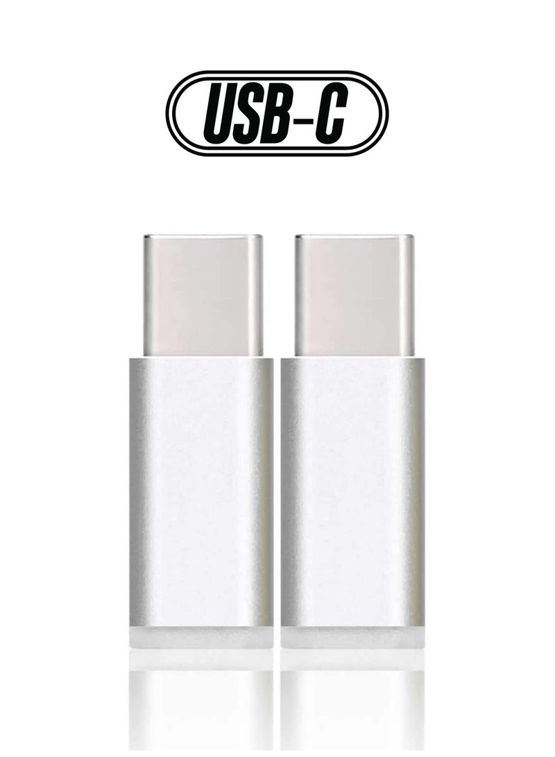 حزمة من 2 كابل محول من سبيكة الألومنيوم من نوع Micro USB أنثى إلى USB Type C ذكر محول USB-C لأجهزة Android وأجهزة USB Type C الأخرى - Image 1