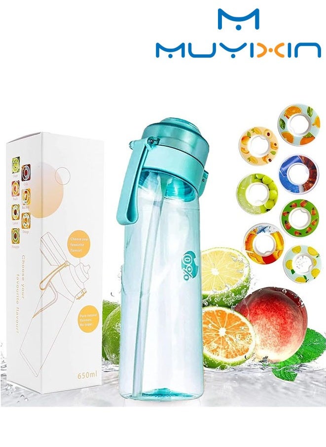 Muyixin - Air Water Bottle with 7 Flavor Pods, 650ML Leak Proof Sports Water Bottles With Straw, 0% Sugar Fruit Fragrance Drinking Bottles - Image 1