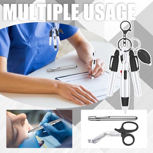 Yaure Joy 6 Pcs Nurse Pen Set Nurse Badge Accessories for Work Doctor Nursing Students Supplies (Silver) - Image 4