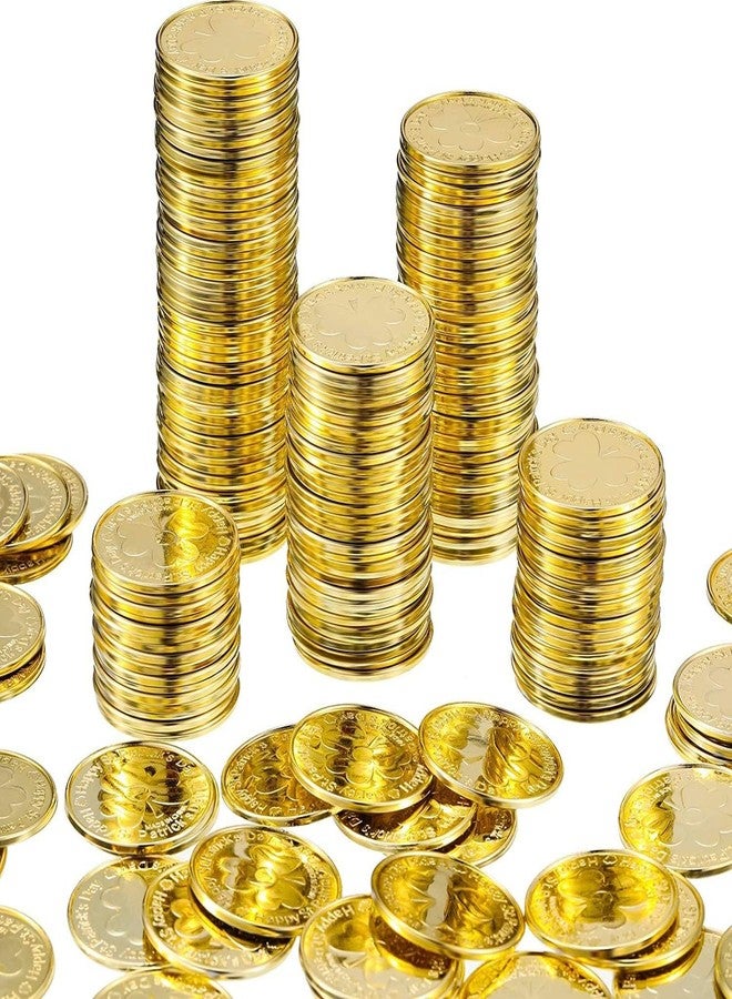 Ankelesz 20 Pieces St. Patrick's Day Shamrock Coins Decorative Plastic Fake Coins for St. Patrick's Day Party Supplies - Image 1