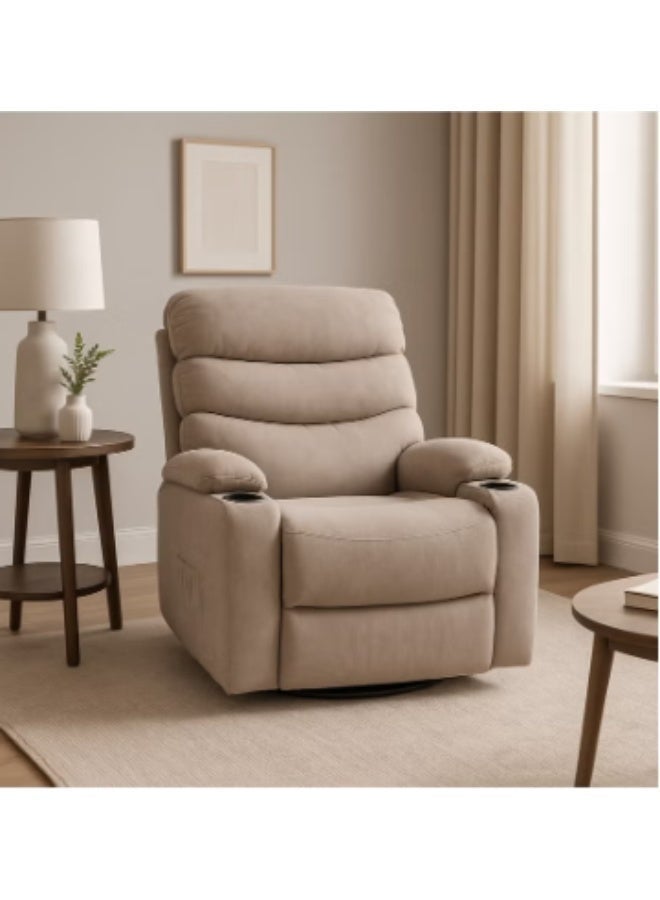 NZONE STORE Fixed recliner chair with footrest in beige - comfortable and luxurious design - Image 1