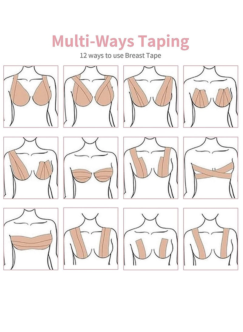 Glamroot Women's Silicone Nipple Cover With Tape For A-E Cup Size Beige - Image 4