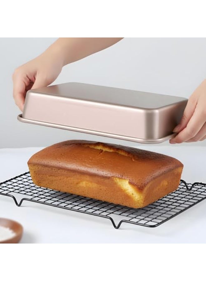 WALALLA Premium 3-Piece Gold Nonstick Baking Set - Deep Rectangular Cake Pans for Lasagna & Brownies, Stackable Oven Trays with Heavy Duty Construction 13/11/9 Inch - Image 2