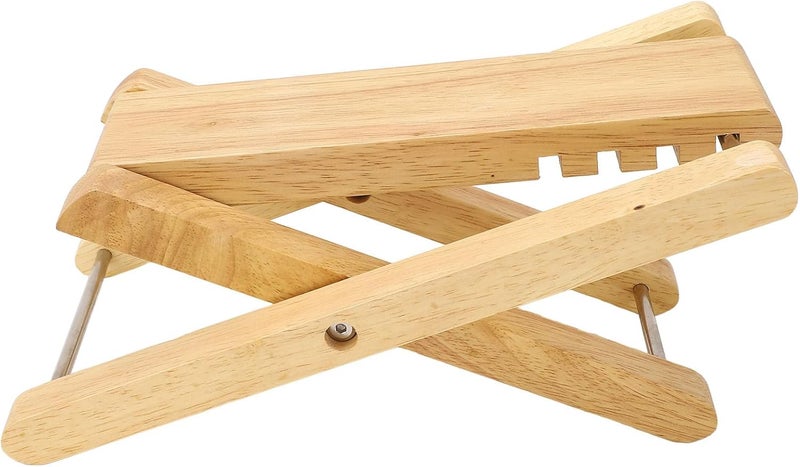 Bamboo Guitar Footstool, Foldable and Adjustable Height 4-Position Rest, 11.1x6.0x0.8 in, Portable Practice and Performance Support - Image 1