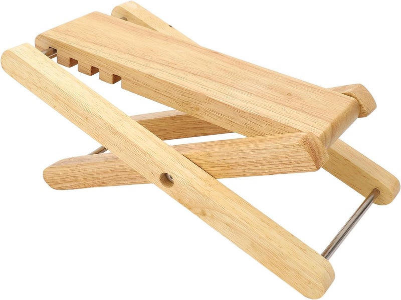 Bamboo Guitar Footstool, Foldable and Adjustable Height 4-Position Rest, 11.1x6.0x0.8 in, Portable Practice and Performance Support - Image 3