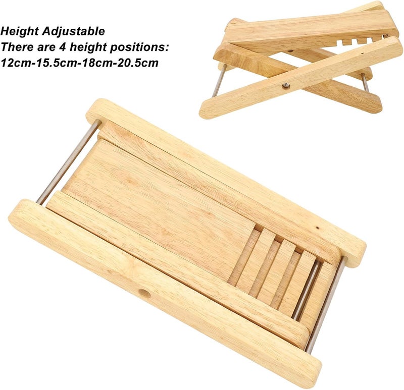 Bamboo Guitar Footstool, Foldable and Adjustable Height 4-Position Rest, 11.1x6.0x0.8 in, Portable Practice and Performance Support - Image 4