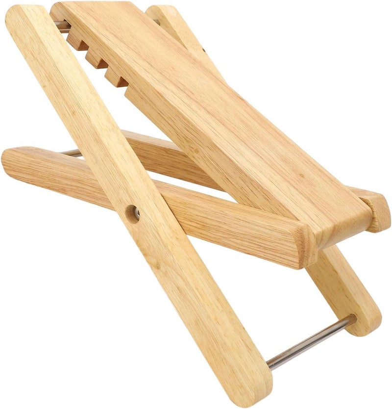 Bamboo Guitar Footstool, Foldable and Adjustable Height 4-Position Rest, 11.1x6.0x0.8 in, Portable Practice and Performance Support - Image 5
