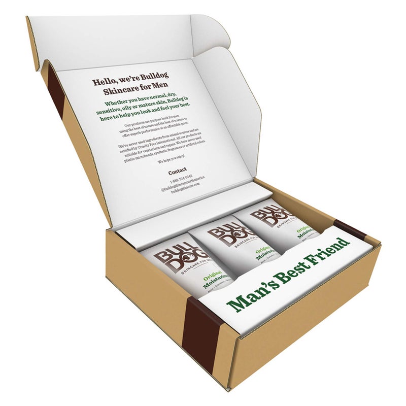 BULLDOG BULLDOG Mens Skincare and Grooming Original Face Moisturizer with Aloe Camelina  Green Tea 33 Fl Oz  Pack of 3
