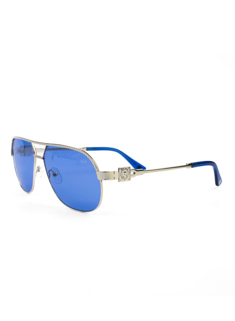 SOL.K Glumo-K Blue Lense Eyewear - Luxurious Gold Frame with Mesmerizing Blue Lenses & 400 UV Protection - Stylish Sunglasses with 1-Year Warranty - Image 2