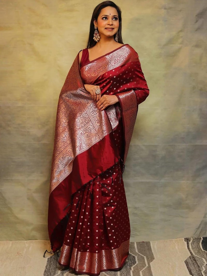 C J Enterprise Women's Banarasi Saree Pure Kanjivaram Silk Saree Soft Design Wear Pattu Sarees Latest Cotton With Blouse Piece for Wedding sadi new ladies 2026 - Image 4
