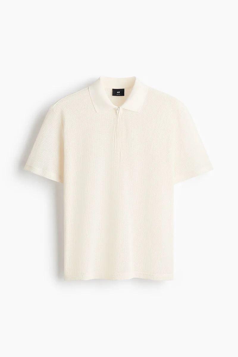 Regular Fit Hole-knit polo shirt