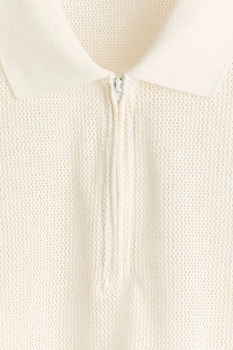 H&M  Regular Fit Hole-knit polo shirt for Men | Best Price UAE