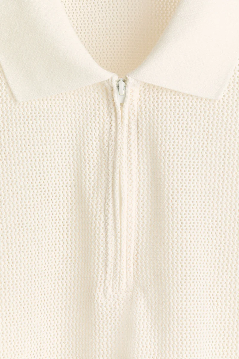 H&M  Regular Fit Hole-knit polo shirt for Men | Best Price UAE
