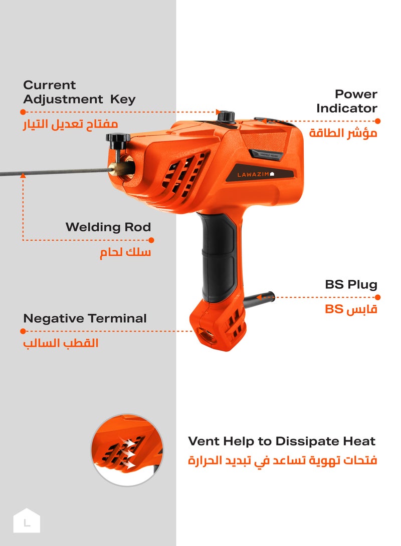 LAWAZIM Handheld Welding Machine- BS Plug Portable Corded Handheld Welder Metal Arc Stick Inverter, TIG, MIG, Spot, Gasless welder - for DIY, Repair, Home, Field, Auto Body, and Iron Steel Maintenance  - Image 4