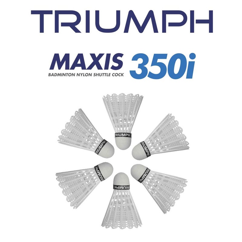 TRIUMPH Nylon Badminton Shuttlecocks, White Badminton Shuttlecock Pack of 6, Stable and Sturdy High Speed MAXIS-350i Badminton Shuttles, Training Shuttlecock for Indoor and Outdoor Sports - Image 5