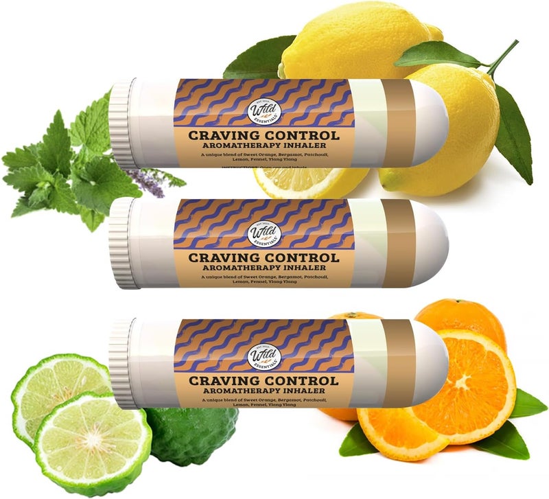 mEssentials Wild Essentials 3 Pack of Appetite Craving Control Aromatherapy Nasal Inhalers Made with Therapeutic Grade Essential Oils to Help Keep The Hunger Cravings Away