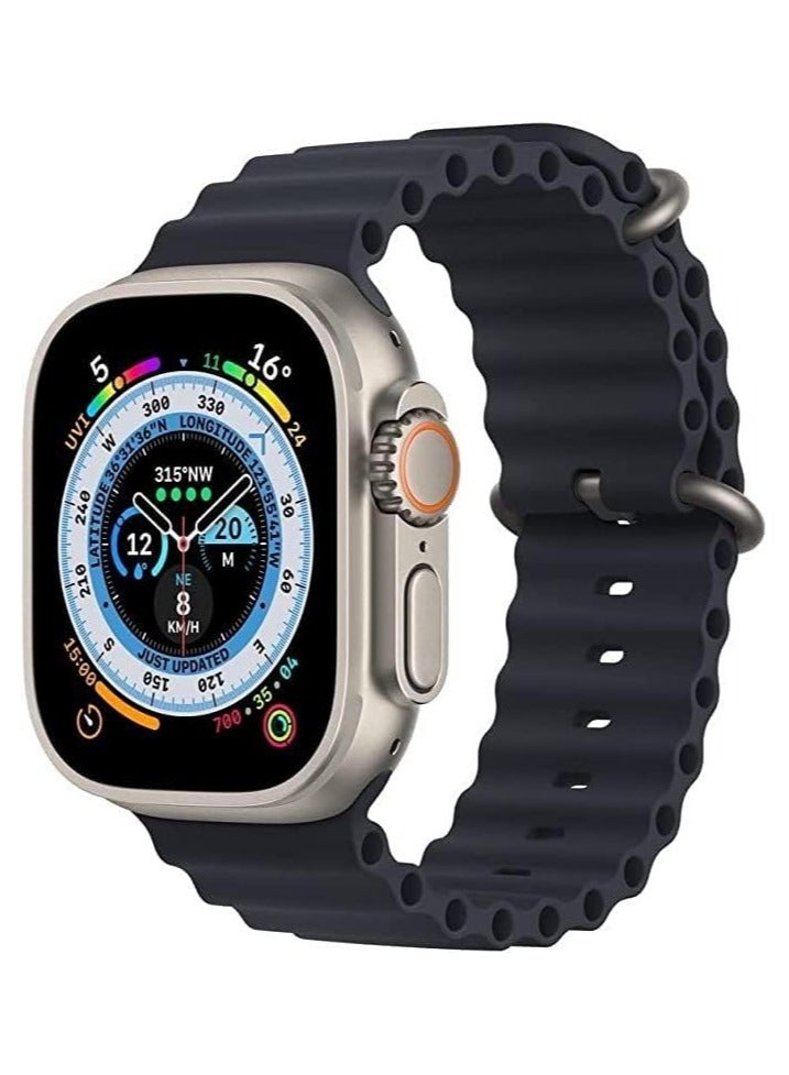 MUDISO T800 Ultra Smart Watch 49mm Series 8 Ultra 1.99 Inch infinite Display Full Touch Color Screen Bluetooth Call Blood Pressure Health and Sports Smartwatch Silver Black - Image 1